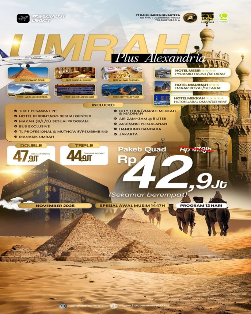 Paket Umroh Plus Mesir 2025 Promo Hemat